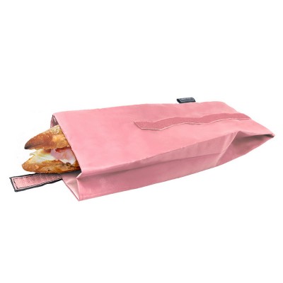 Bolsa reutilizável para lanche rosa pastel