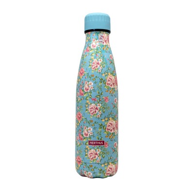 Bottle Small Flowers Green Roses 500ml Double Wall
