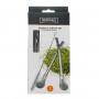4 matte green yerba bulb in stainless steel and a cleaning brush