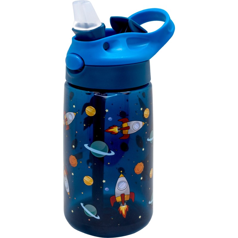 Nerthus FIH 1164 Botella Tritan Infantil Reutilizable Libre de BPA,  Boquilla plegable, Ergonómica, Resistente, Duradera, Ligera
