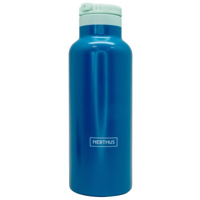 Botella Sport Termo Doble Pared para fríos y Calientes con Tapón Pajita Azul Espacio