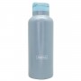 Sport bottle double wall for cold and hot with matt gray straw cap