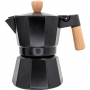 Italian induction coffee maker 3 cups black design wood