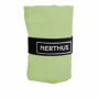 Foldable shopping bag with green elastic closure