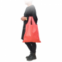 Foldable shopping bag with red elastic closure