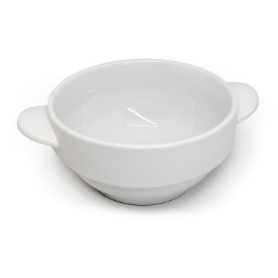 Porcelain bowl for soup with handles