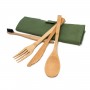 Bamboo compact portable cutlery set
