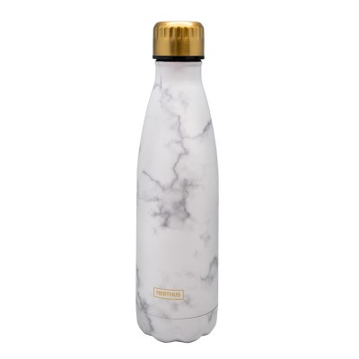 Double stainless steel wall bottles - 500 ml, white marble